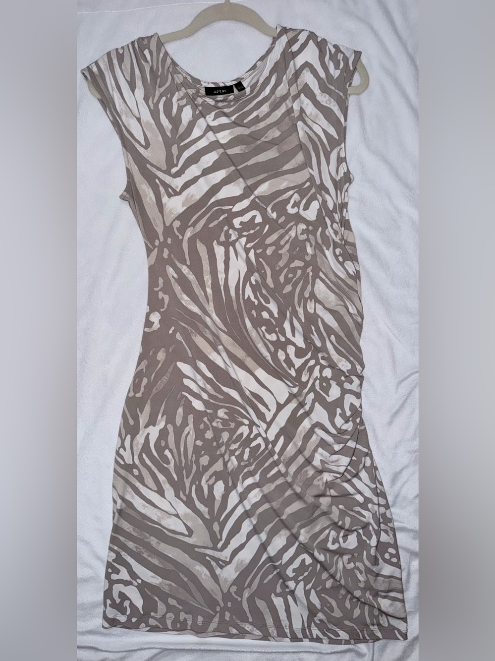 Neutral Print Sleeveless Dress